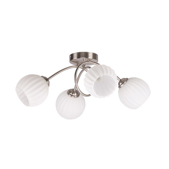 Luster M11027-4 4xE27 saten + nikl + bela